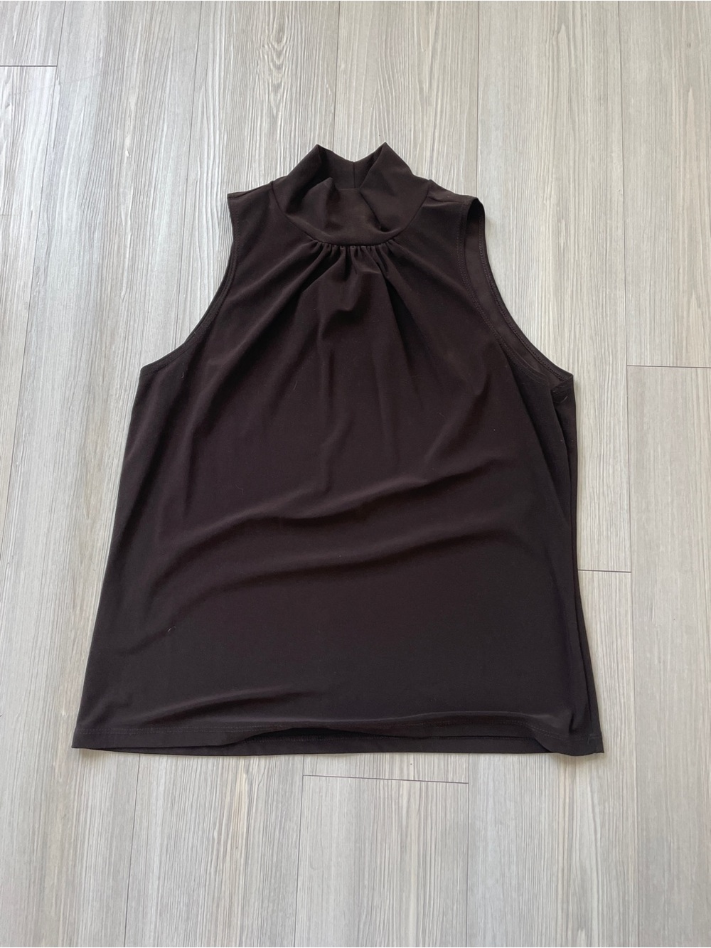 Bleeker and McDougal Sleeveless Mock Neck Top - Espresso Brown